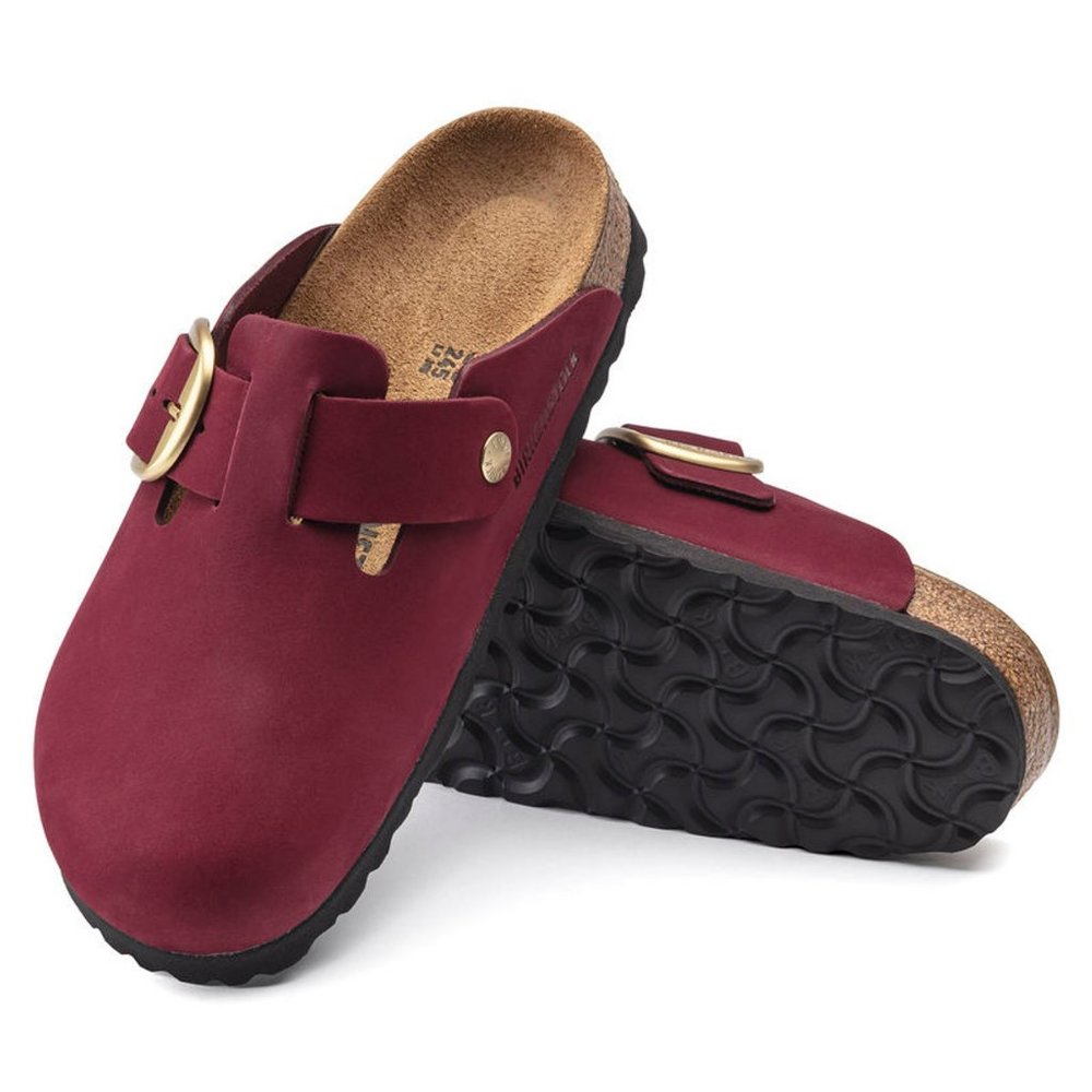 Birkenstock Boston Big Buckle Clog Nubuck Leather Size 36 230 NWT